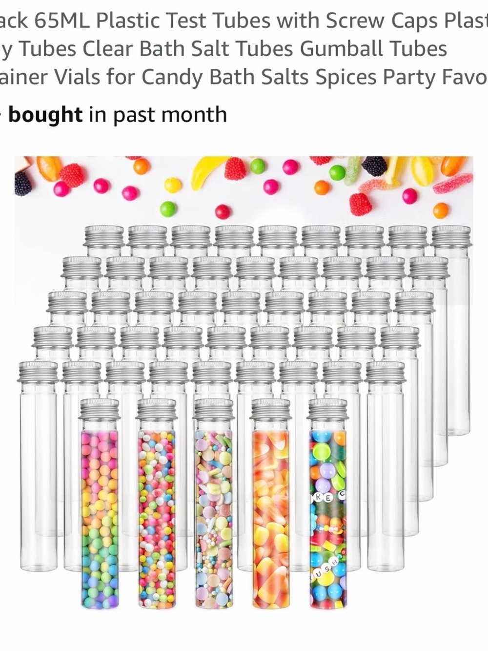Amazon Clear Test Tubes with Silver Screw Caps for Party Favors